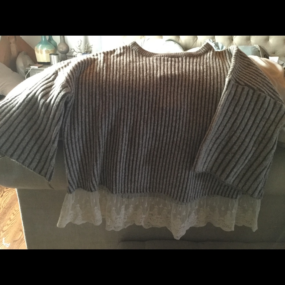 Vici sweater top beige grey size med